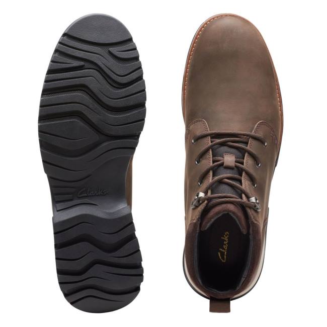 Botines Clarks Topton Mid GORE-TEX Hombre Marrones Oscuro | CLK046NGO