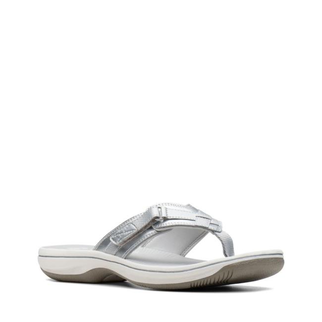 Sandalias Clarks Brinkley Sea Mujer Plateadas | CLK146RVG