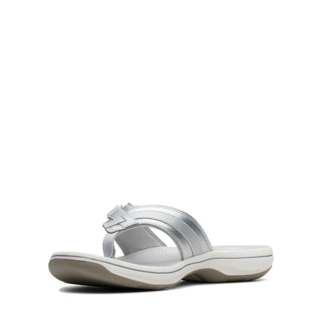 Sandalias Clarks Brinkley Sea Mujer Plateadas | CLK146RVG