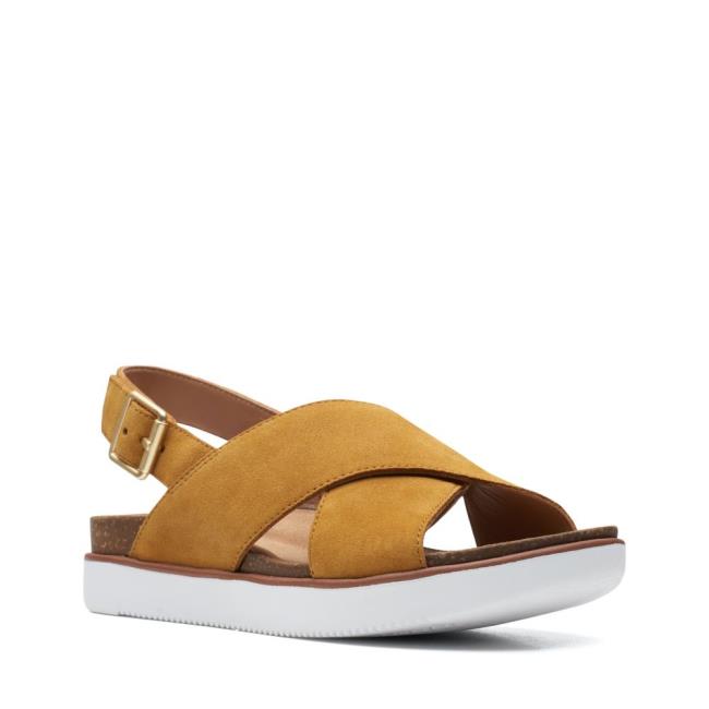 Sandalias Clarks Elayne Cross Mujer Marrones | CLK709SGX