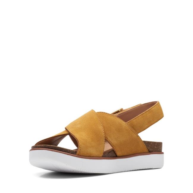 Sandalias Clarks Elayne Cross Mujer Marrones | CLK709SGX