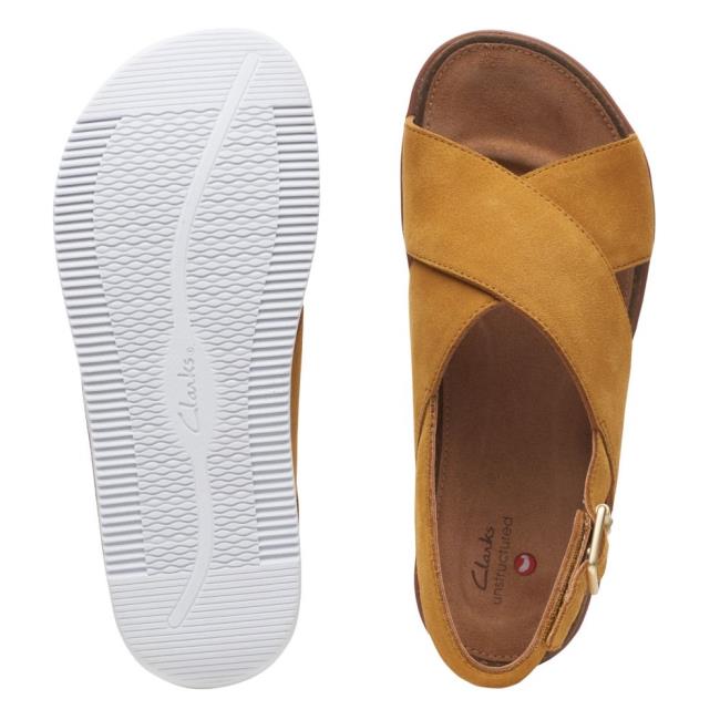 Sandalias Clarks Elayne Cross Mujer Marrones | CLK709SGX