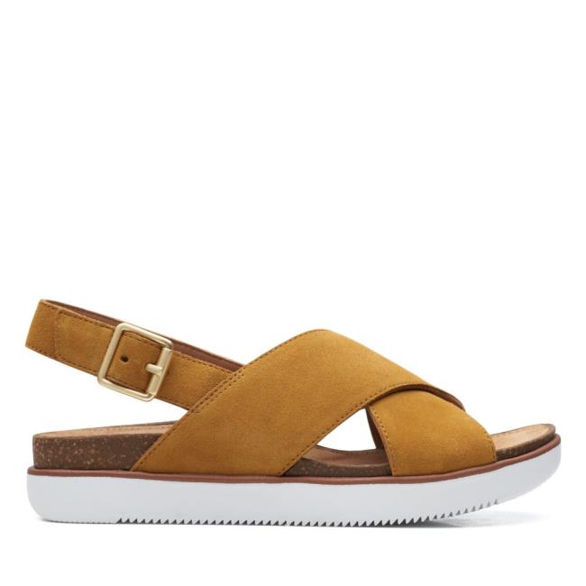 Sandalias Clarks Elayne Cross Mujer Marrones | CLK709SGX