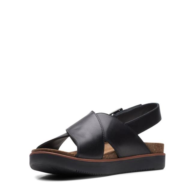 Sandalias Clarks Elayne Cross Mujer Negras | CLK621NFK