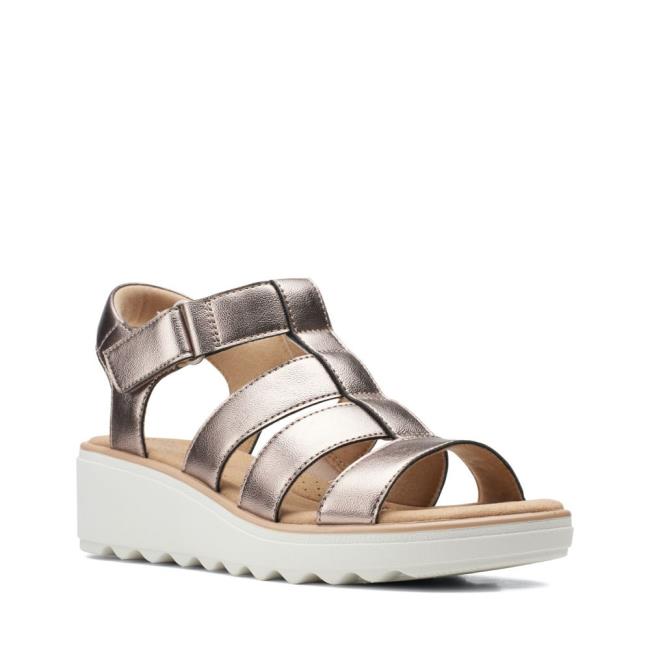 Sandalias Clarks Jillian Quartz Mujer Metal | CLK643LFR