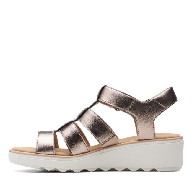 Sandalias Clarks Jillian Quartz Mujer Metal | CLK643LFR