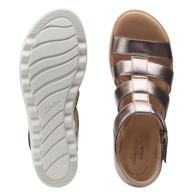 Sandalias Clarks Jillian Quartz Mujer Metal | CLK643LFR