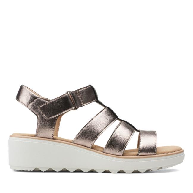 Sandalias Clarks Jillian Quartz Mujer Metal | CLK643LFR