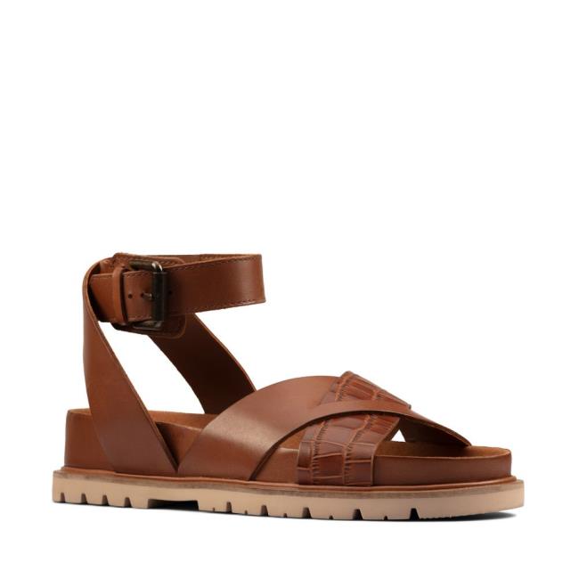 Sandalias Clarks Orianna Cross Mujer Marrones Oscuro | CLK235WOT