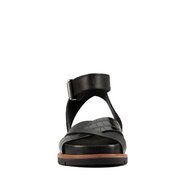 Sandalias Clarks Orianna Cross Mujer Negras | CLK094BXQ