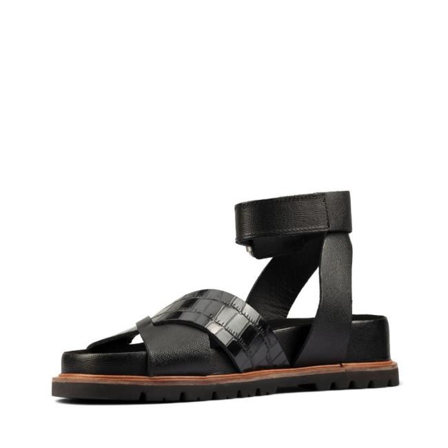 Sandalias Clarks Orianna Cross Mujer Negras | CLK094BXQ