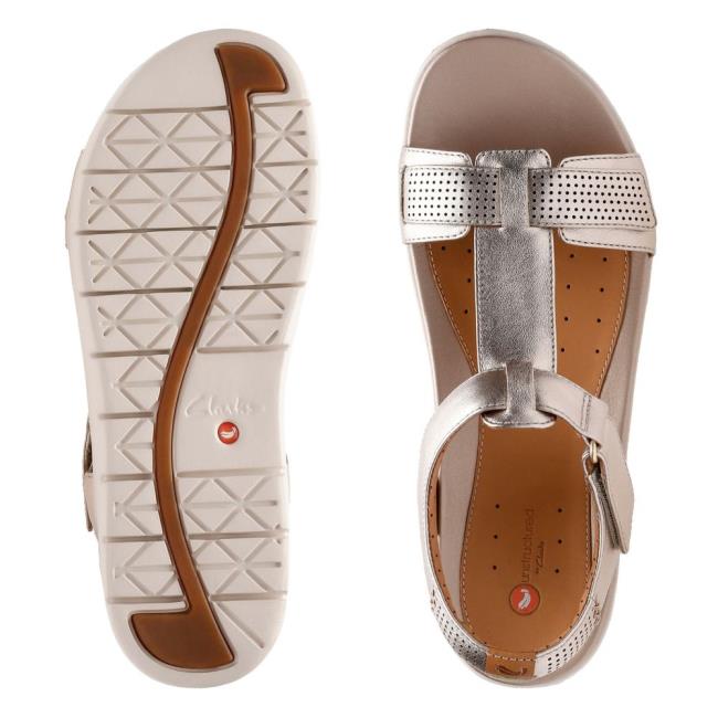 Sandalias Clarks Un Haywood Mujer Doradas Metal | CLK740SPV