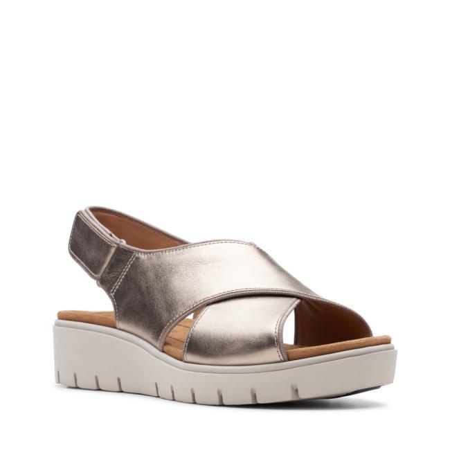 Sandalias Clarks Un Karely Sun Mujer Doradas Metal | CLK804FYX