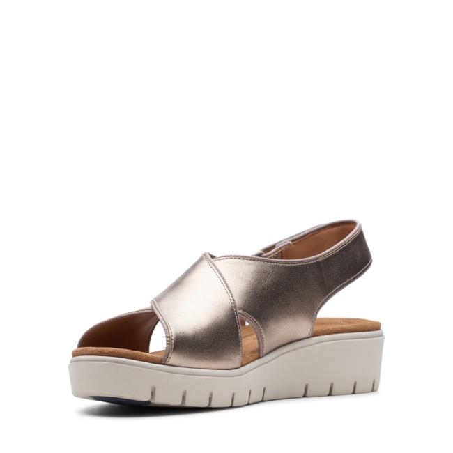 Sandalias Clarks Un Karely Sun Mujer Doradas Metal | CLK804FYX