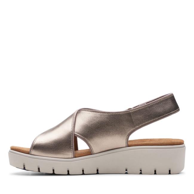 Sandalias Clarks Un Karely Sun Mujer Doradas Metal | CLK804FYX