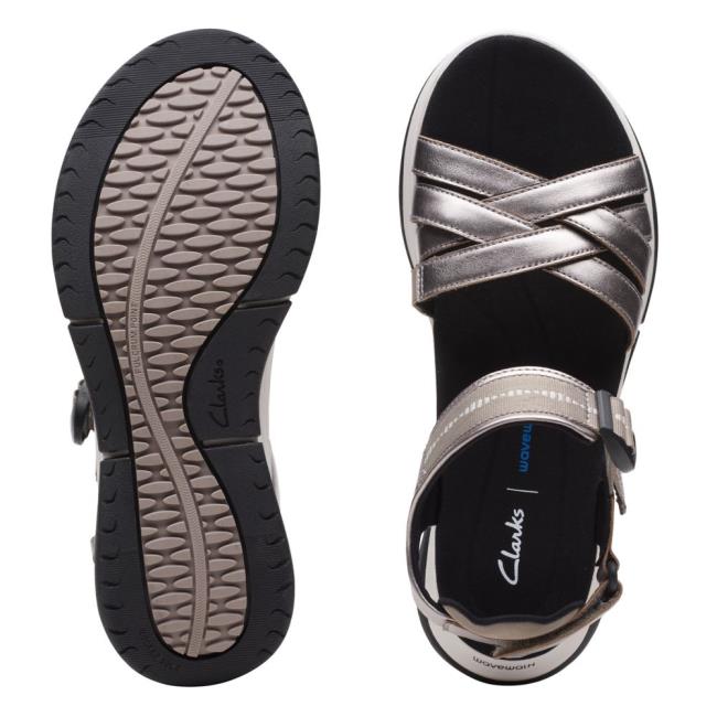 Sandalias Clarks Wave2.0 Sail. Mujer Azules Gris | CLK370OIE