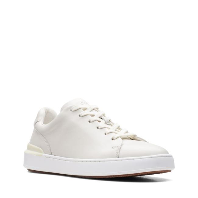 Zapatillas Clarks CourtLite Encaje Hombre Blancas | CLK106OJU