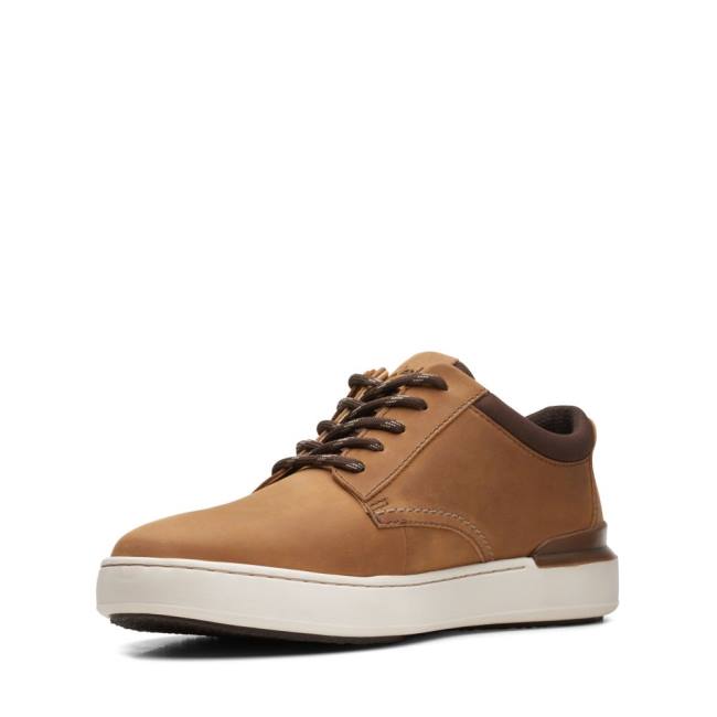 Zapatillas Clarks Court Lite Derby Hombre Marrones Claro | CLK248KAP