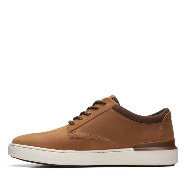 Zapatillas Clarks Court Lite Derby Hombre Marrones Claro | CLK248KAP