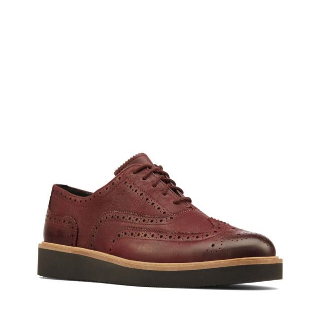 Zapatos Brogue Clarks Baille Brogue Mujer Burdeos | CLK095BDO