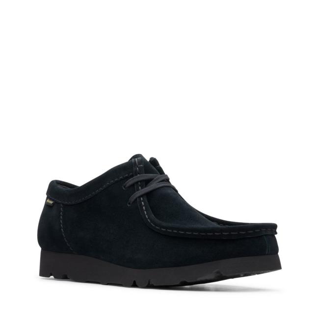 Zapatos Negros Clarks Wallabee GORE-TEX Hombre Negras | CLK128GRQ