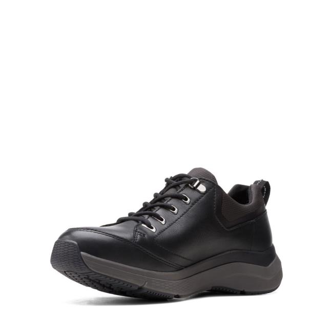 Zapatos Negros Clarks Wave 2.0 Vibe Hombre Negras | CLK841QRM